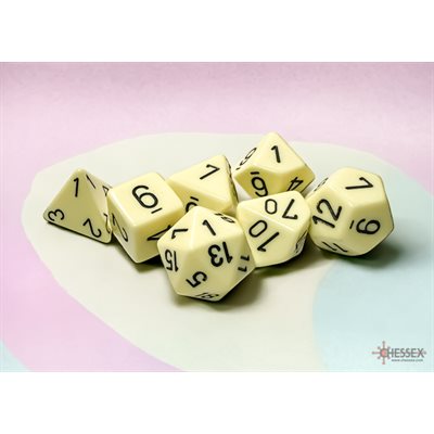 7 Polyhedral Dice Set Pastel Yellow / Black - CHX25462