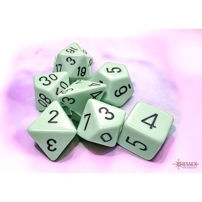 7 Polyhedral Dice Set Pastel Green / Black - CHX25465