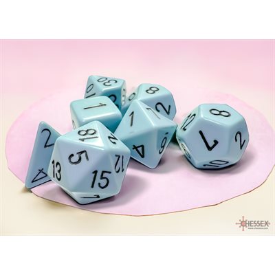 7 Polyhedral Dice Set Pastel Blue / Black - CHX25466