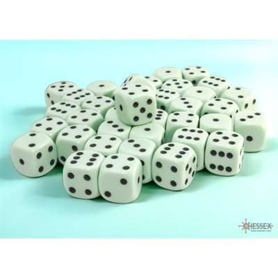 36 D6 Opaque 12mm Dice Pastel Green/Black - CHX25865