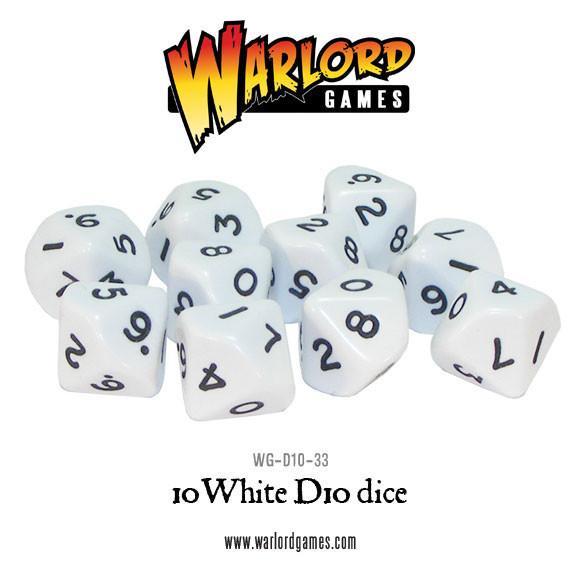 Warlord Games 10 D10 Dice Set - White (Wg-D10-33)