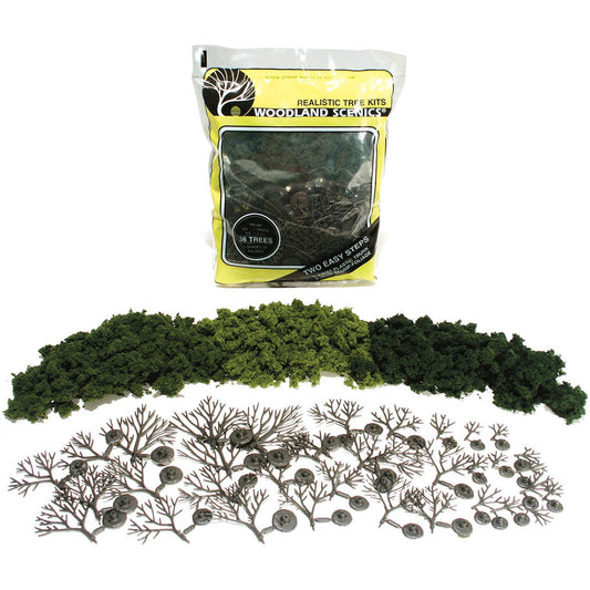 Realistic Tree Kit - Light, Medium and Dark Green 3"-5" (1102)