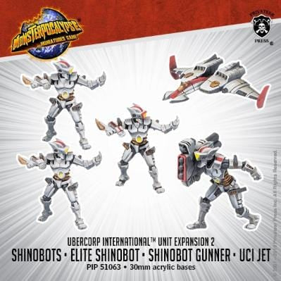 Monsterpocalypse: Ubercorp International - Shinobots, Shinobot Gunner and UCI Jet - pip51063 - Used