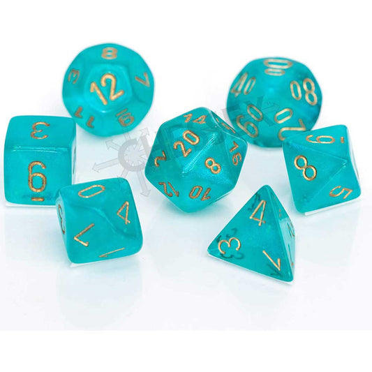 7 Polyhedral Dice Set Borealis Luminary Teal / Gold - CHX27585