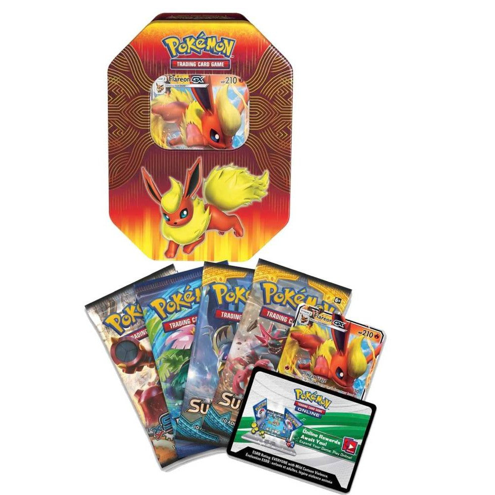 Pokemon: Elemental Power Flareon GX Tin and Pokeball