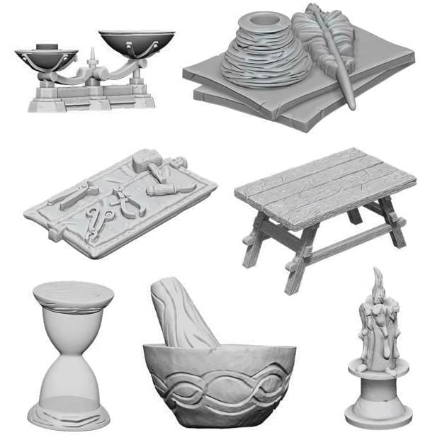 Wizkids Unpainted Minis - Workbench N Tools ( 73369 )