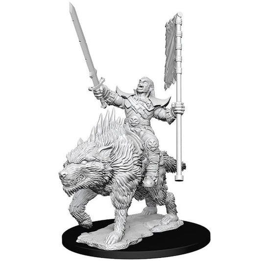 Pathfinder Unpainted Minis - Orc On Dire Wolf ( 73547 )