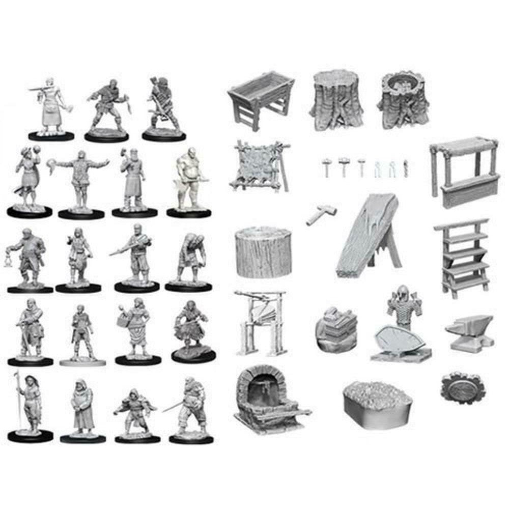 D&D Unpainted Minis - Townpeople & Accessories ( 73698 )