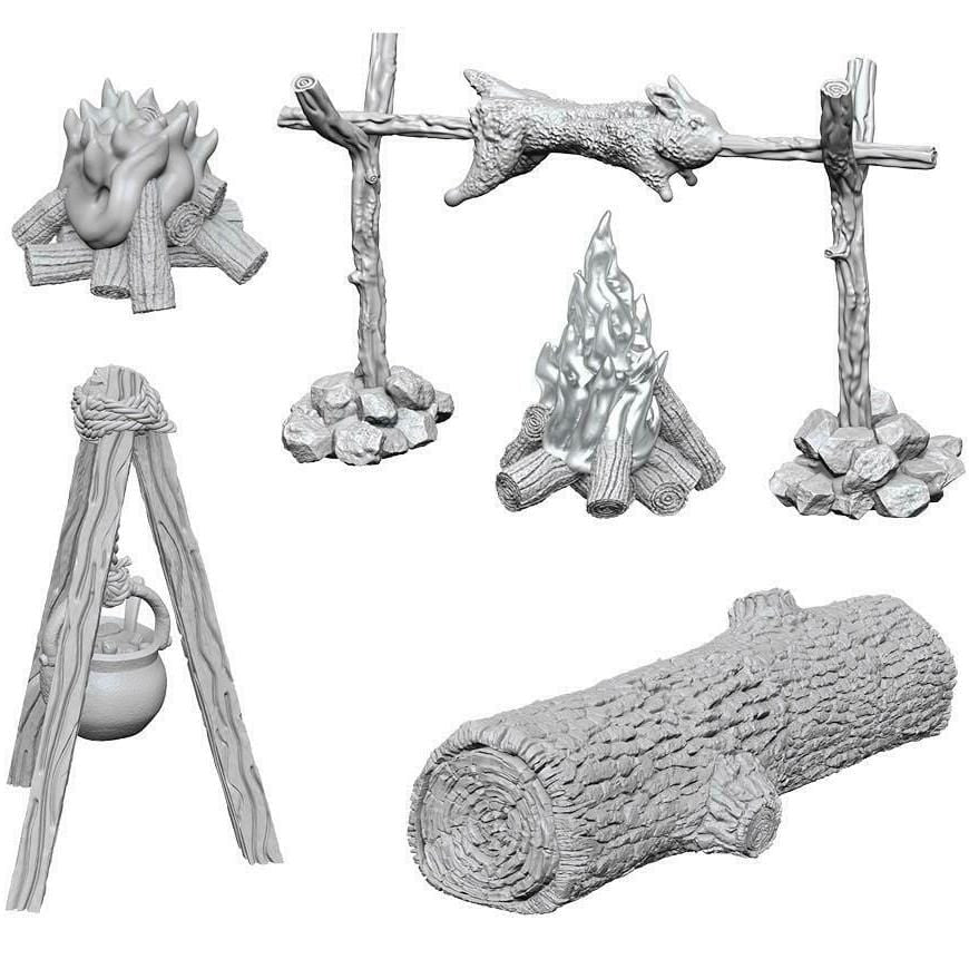 Wizkids Unpainted Minis - Camp Fire & Sitting Log ( 73860 )