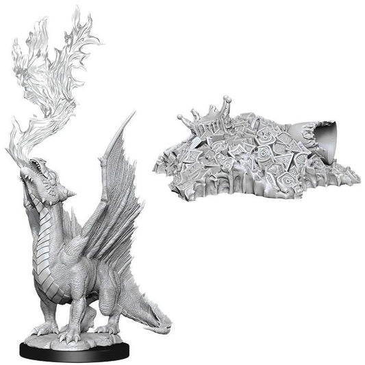 D&D Unpainted Minis - Gold Dragon Wyrmling & Small Treasure Pile ( 90028 )