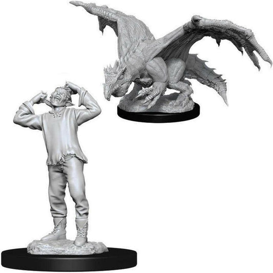 D&D Unpainted Minis - Green Dragon Wyrmling & Afflicted Elf ( 90029 )