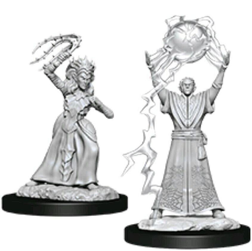 D&D Unpainted Minis - Drow Mage & Drow Priestess ( 90071 )