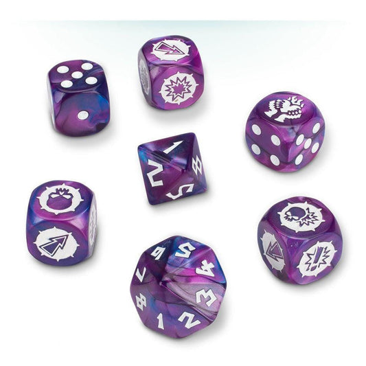 Blood Bowl Dice - Dark Elf Team ( 200-37-N ) - Used