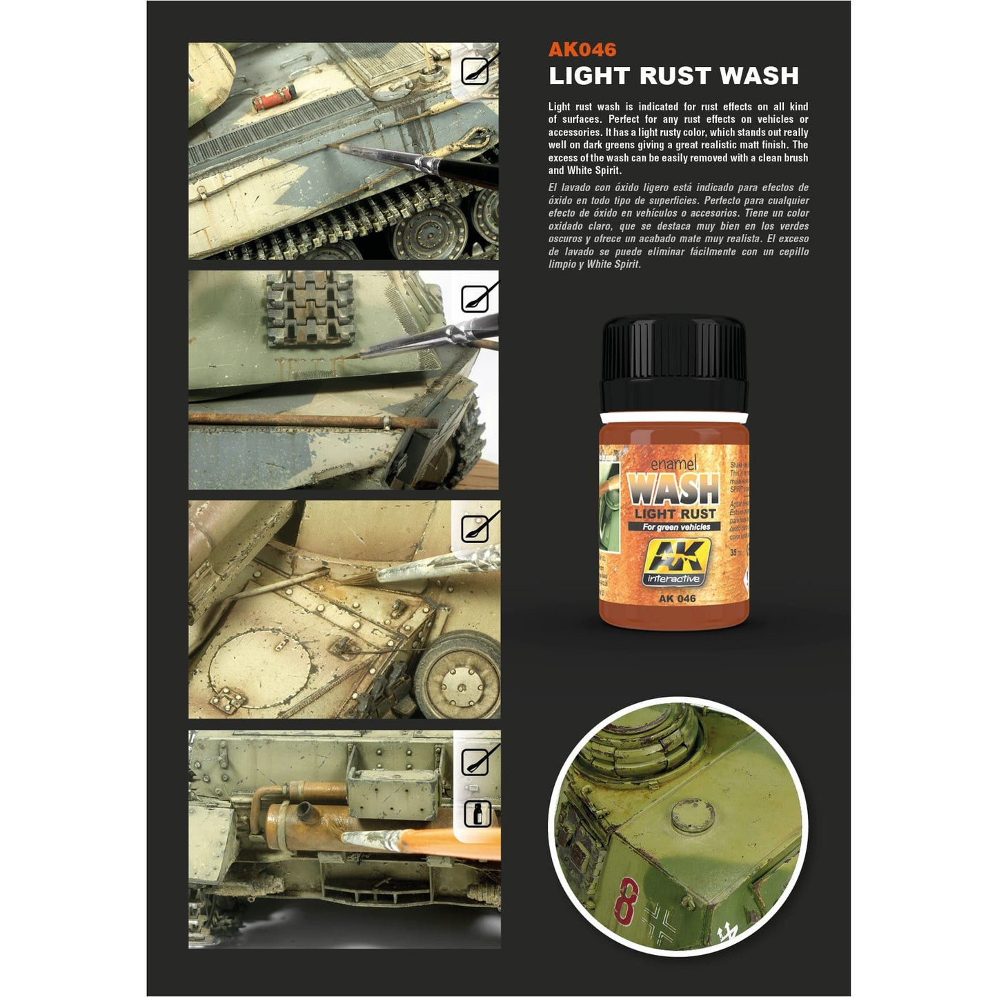 AK Enamel Wash: Light Rust (AK046)