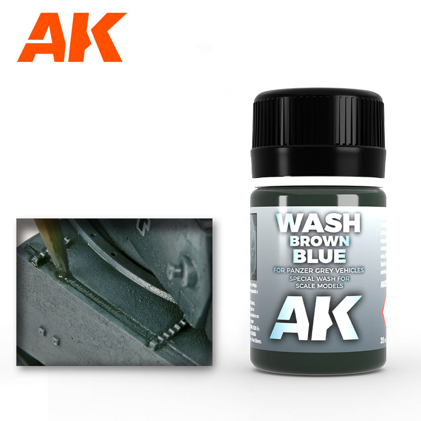 AK Enamel Wash - Brown Blue Wash for Panzer Grey (AK070)