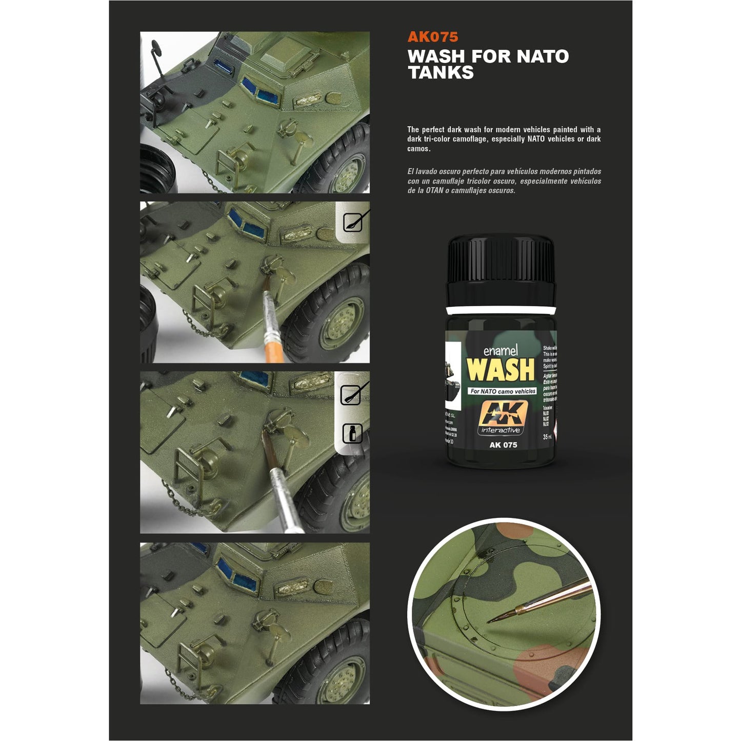 AK Enamel Wash - NATO Camo Vehicles (AK075)