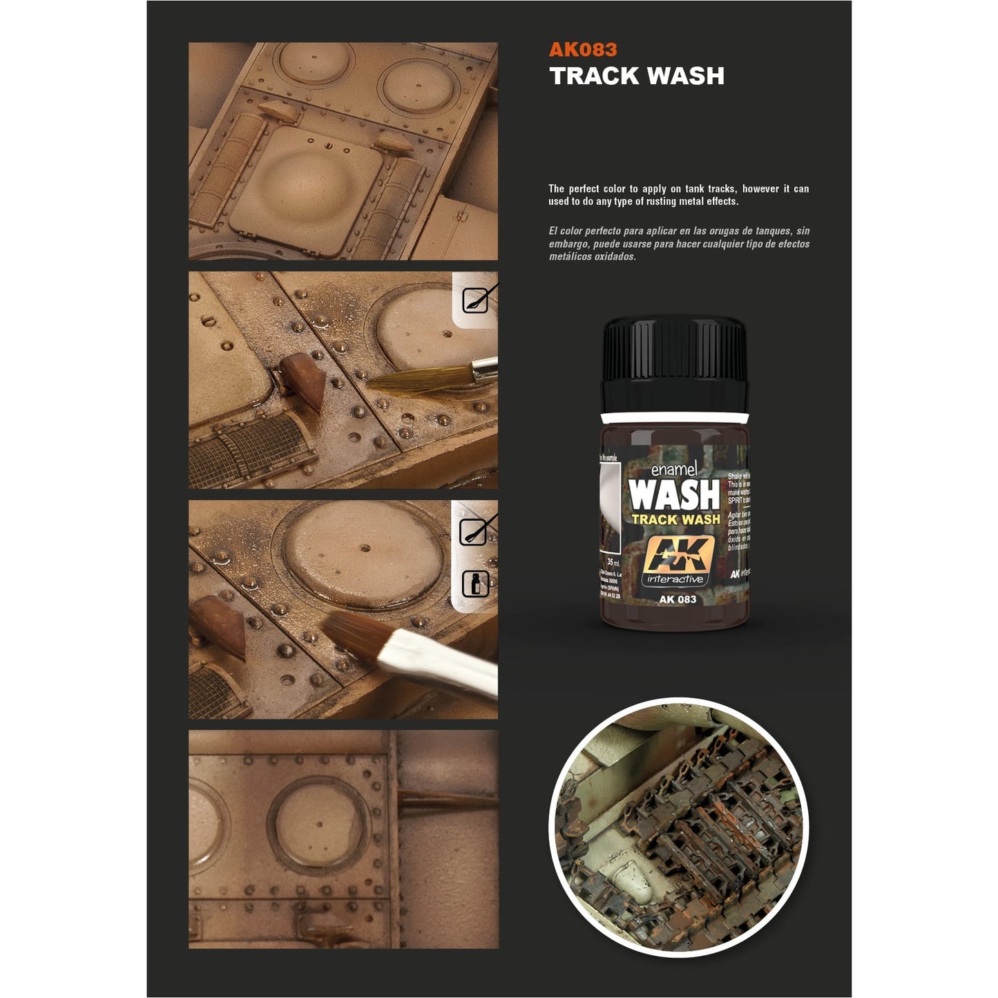 AK Enamel Wash: Wash for Tracks (AK083)