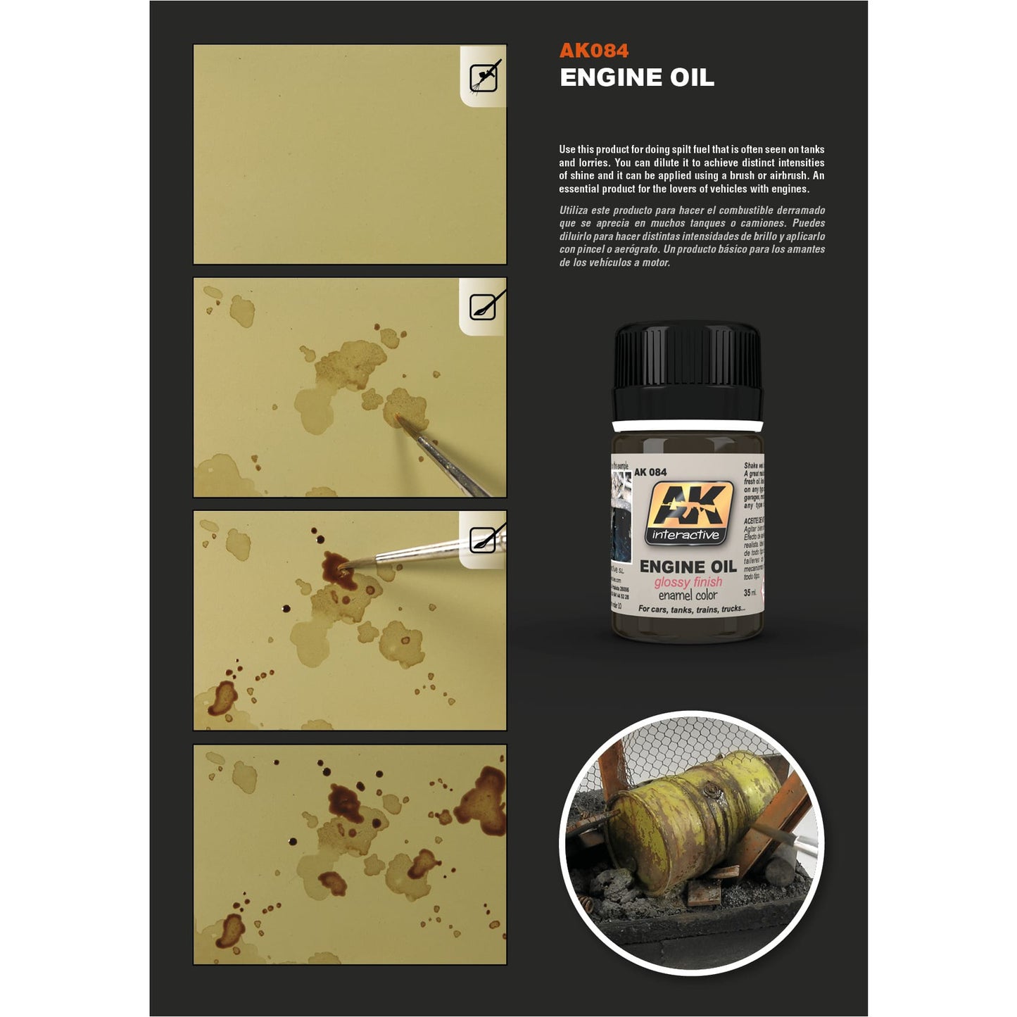 Ak Enamel Effects: Fresh Engine Oil (AK084)