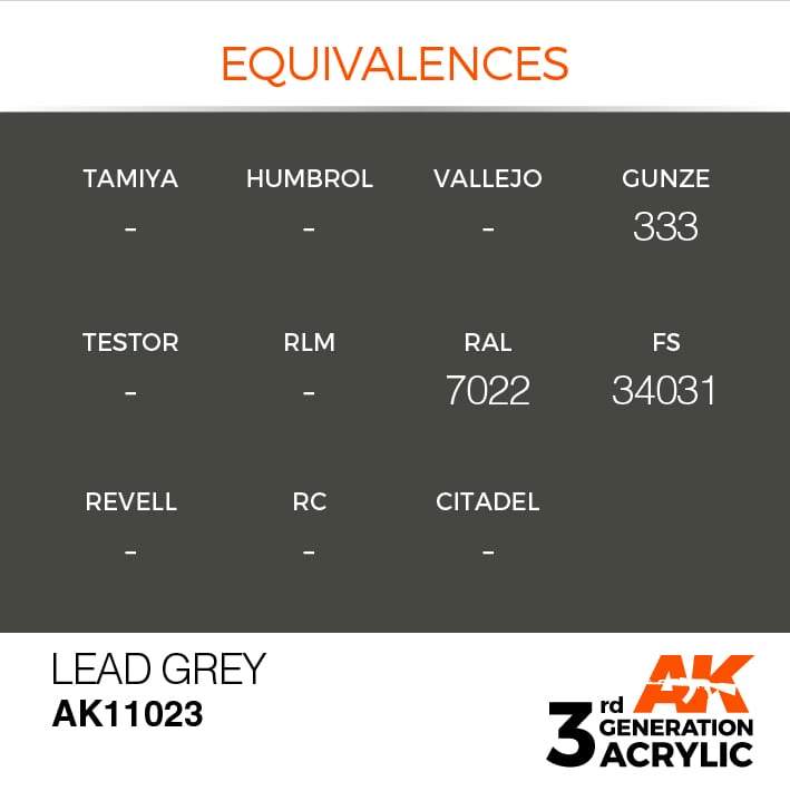 AK Acrylic 3G - Lead Grey ( AK11023 )