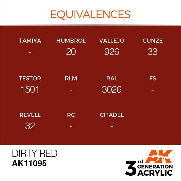 AK Acrylic 3G - Dirty Red ( AK11095 )