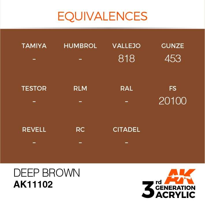 AK Acrylic 3G Intense - Deep Brown ( AK11102 )