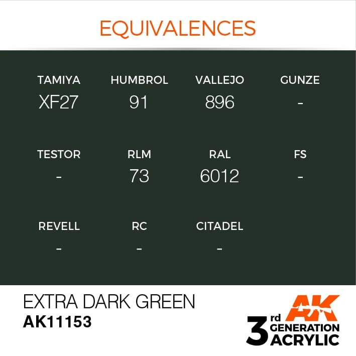 AK Acrylic 3G - Extra Dark Green ( AK11153 )