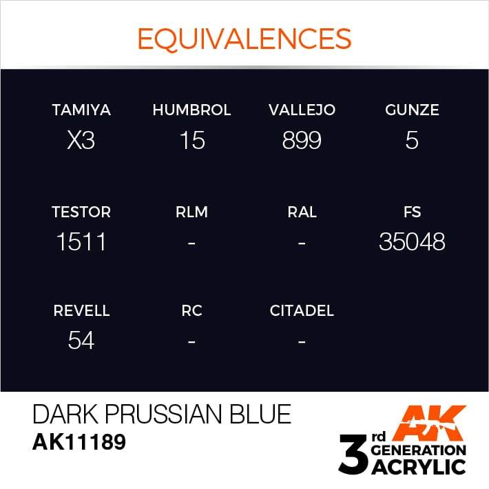 AK Acrylic 3G - Dark Prussian Blue ( AK11189 )