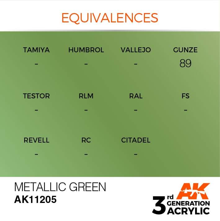 AK Acrylic 3G Metallic - Metallic Green ( AK11205 )