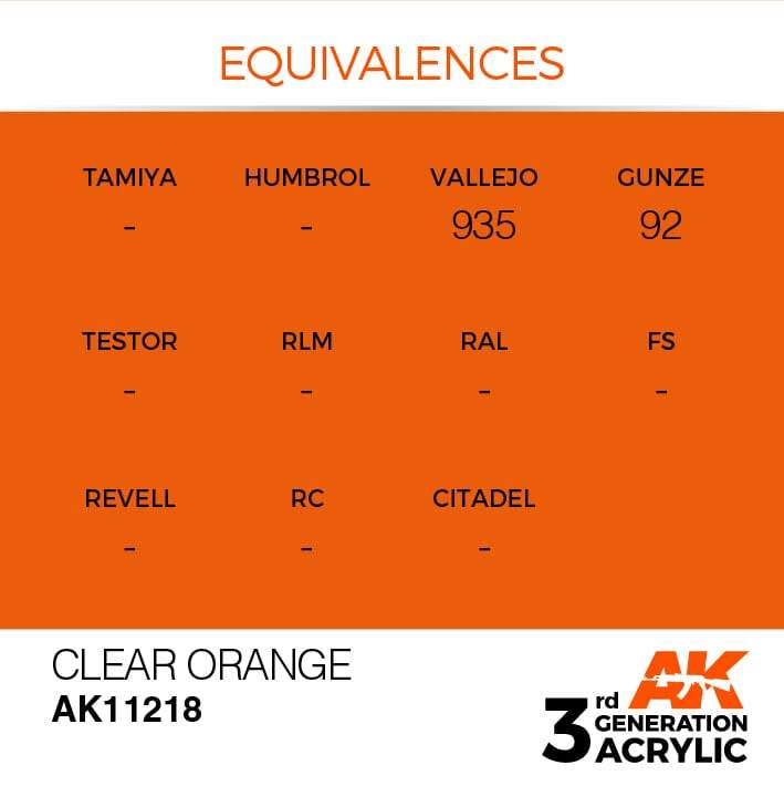 AK Acrylic 3G - Clear Orange ( AK11218 )