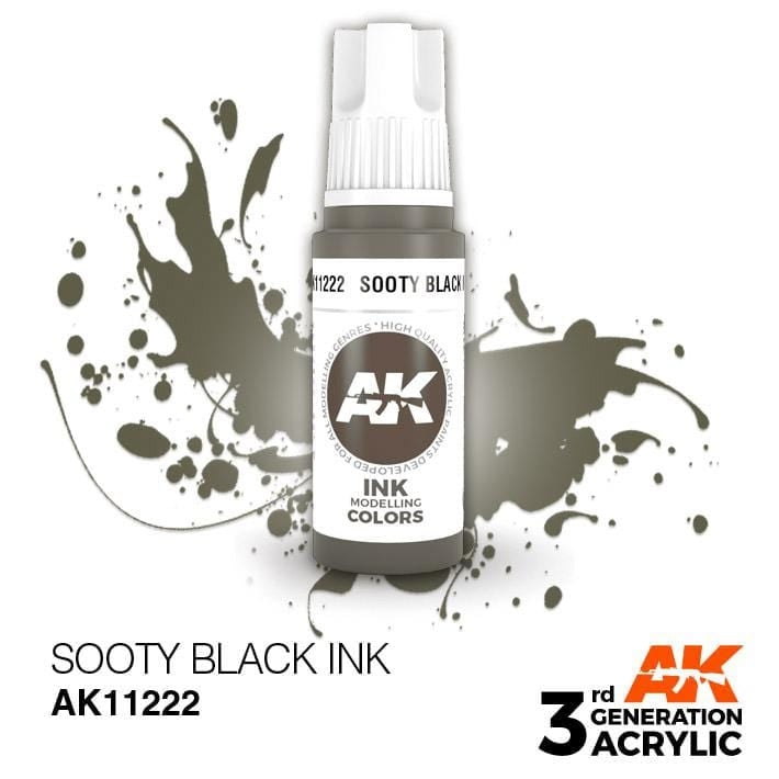 AK Acrylic 3G Ink - Sooty Black ( AK11222 )