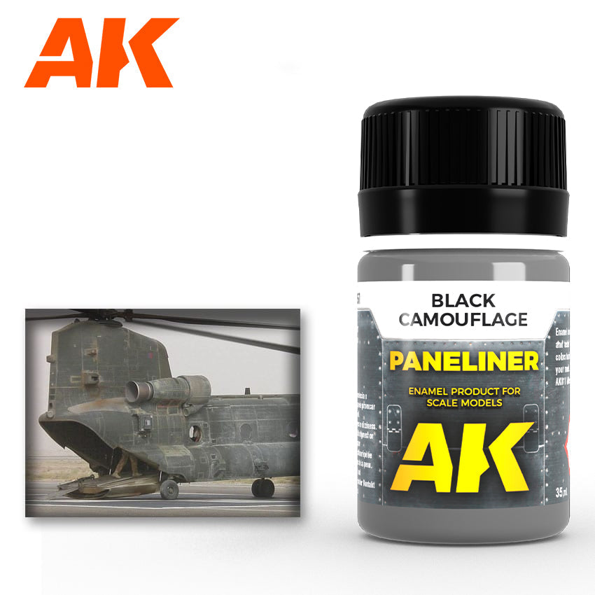 AK Enamel Paneliners : Black Camouflage (AK2075)