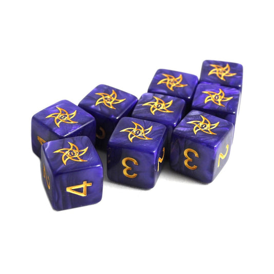 Elder Dice - 9 D6 Astral Elder Sign - Mystic Purple (ED6-A11)