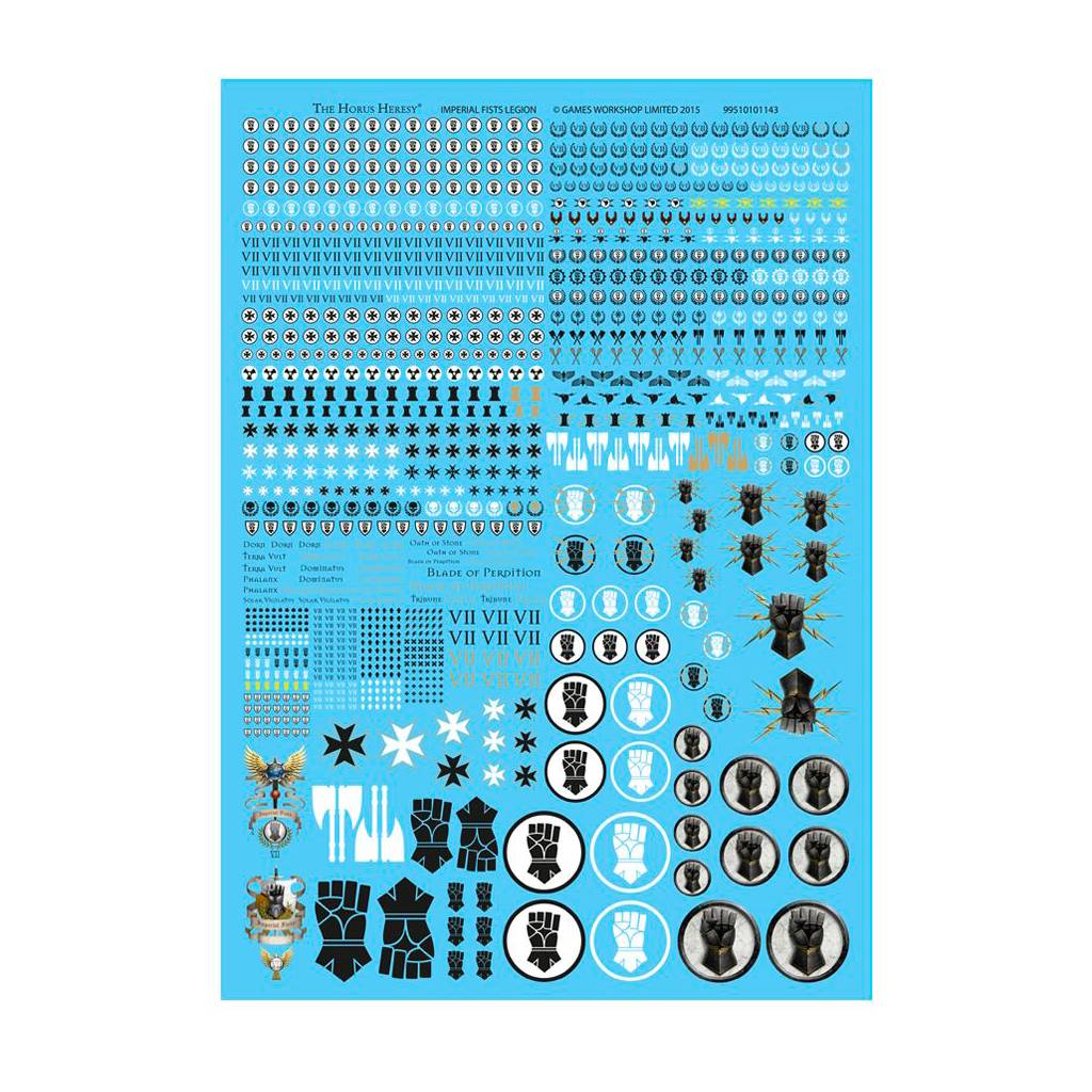 Horus Heresy - Imperial Fists Legion Transfer Sheet