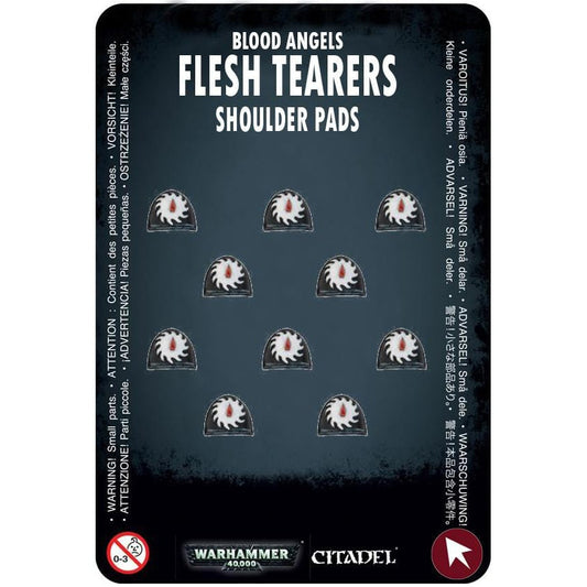 Blood Angels Flesh Tearers Shoulder Pads ( 1101-N ) - Used