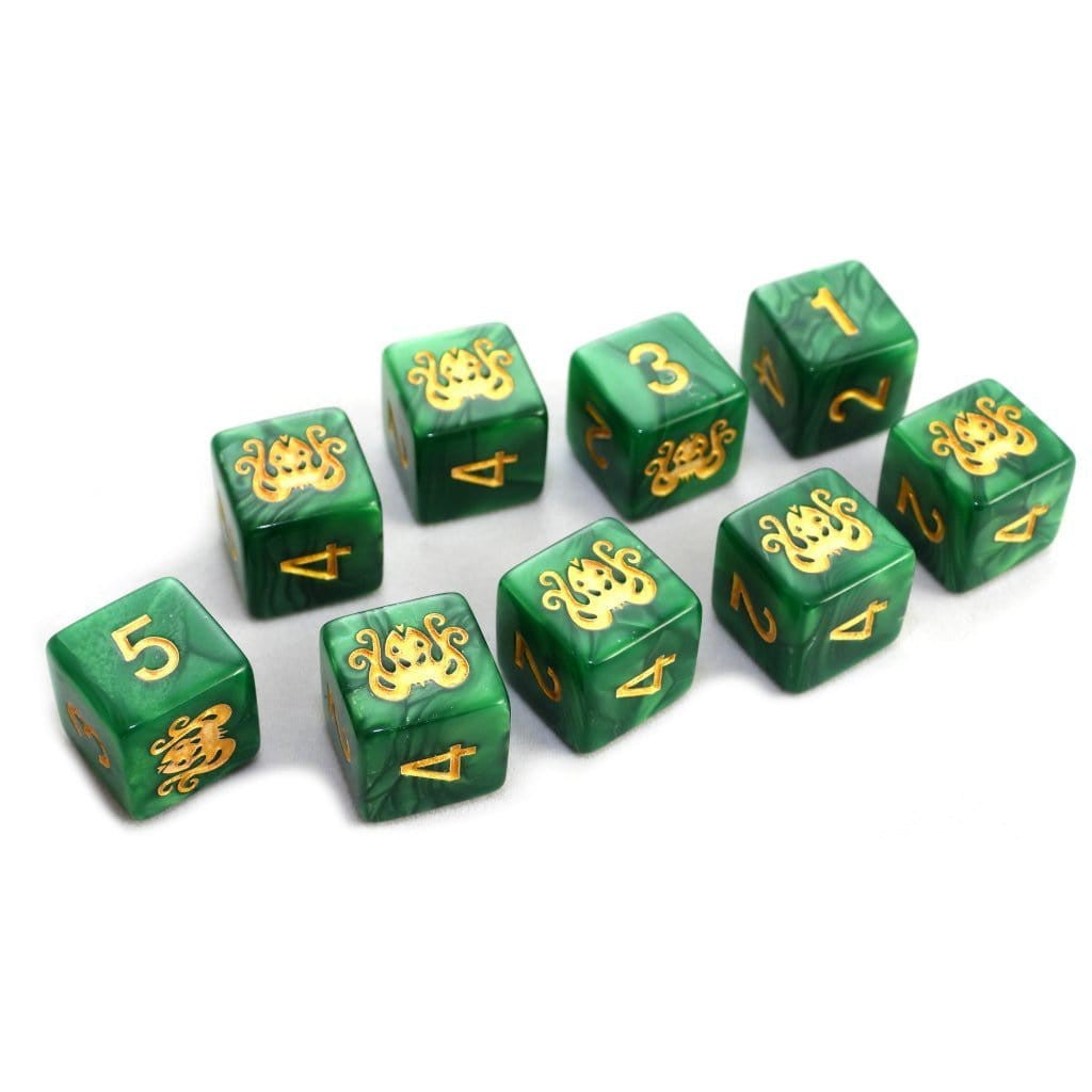 Elder Dice - 9 D6 The Brand of Cthulhu - Green (ED6-C11)