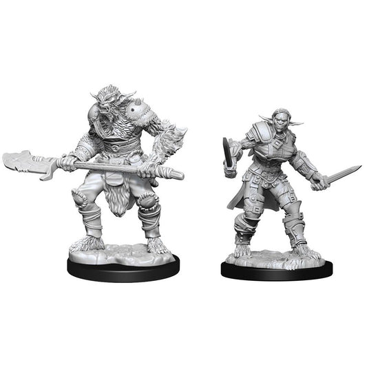 D&D Unpainted Minis - Bugbear Barbarian Male & Bugbear Rogue Female ( 90311 )