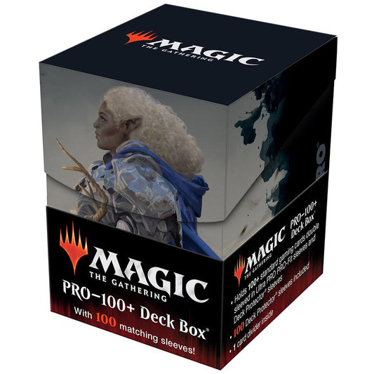 Deck Box 100+ with 100 matching sleeves - Adventures in the Forgotten Realms - Galea, Kindler of Hope