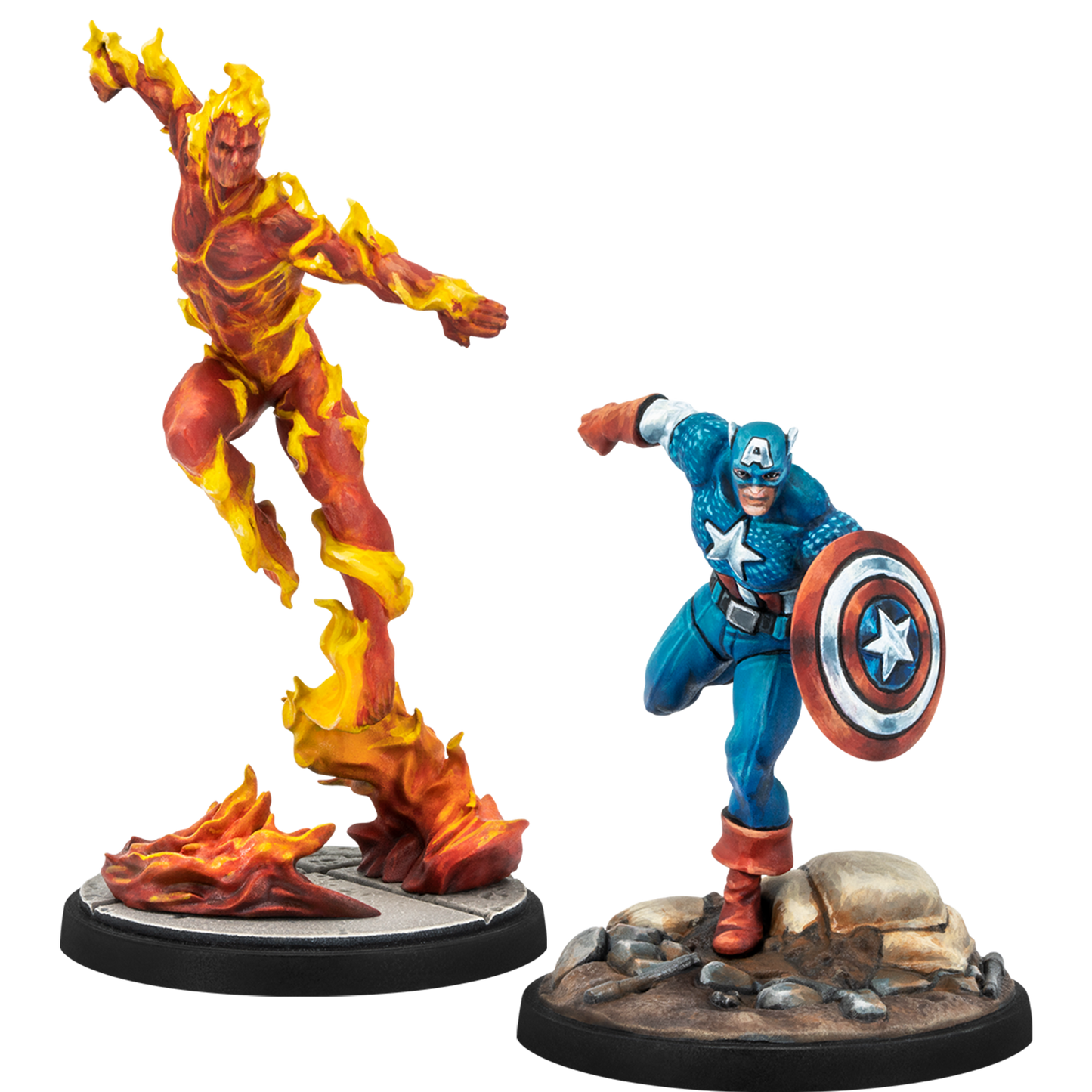 Marvel Crisis Protocol - Captain America & The Original Human Torch ( CP77 )