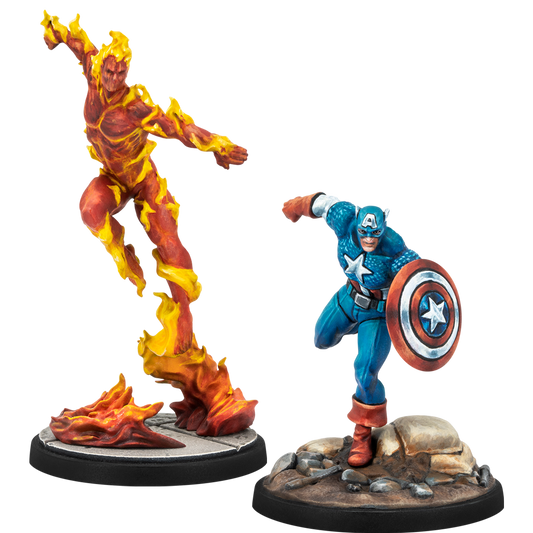 Marvel Crisis Protocol - Captain America & The Original Human Torch ( CP77 )