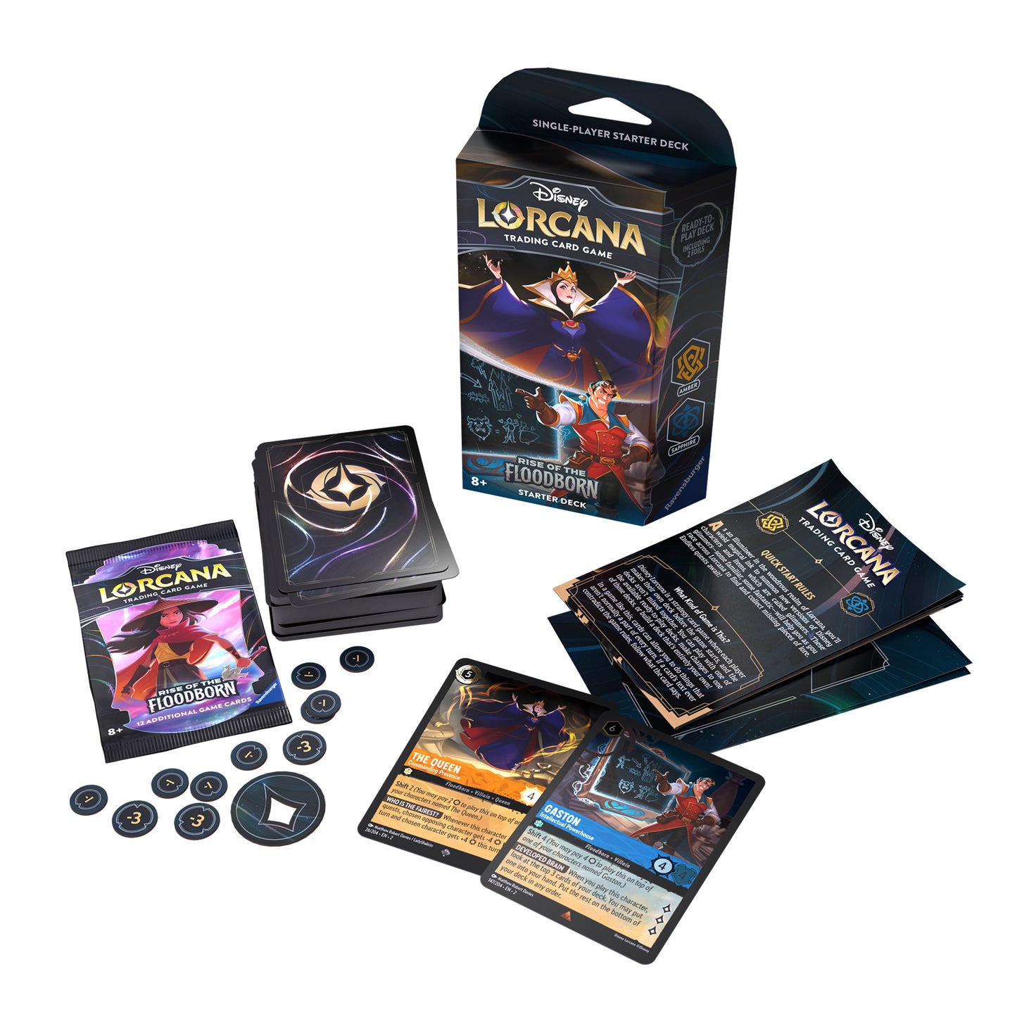 Lorcana: Rise of the Floodborn - Starter Deck: Amber & Sapphire