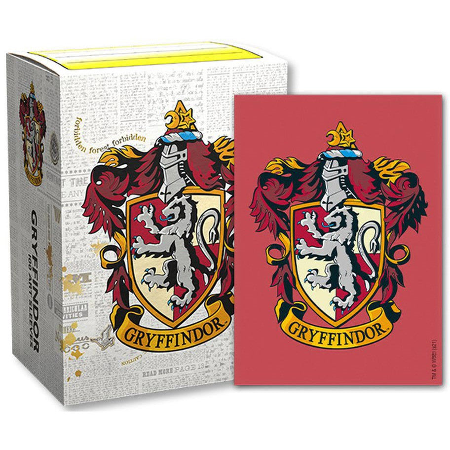 Dragon Shield Sleeves Brushed Art 100ct - Harry Potter Houses