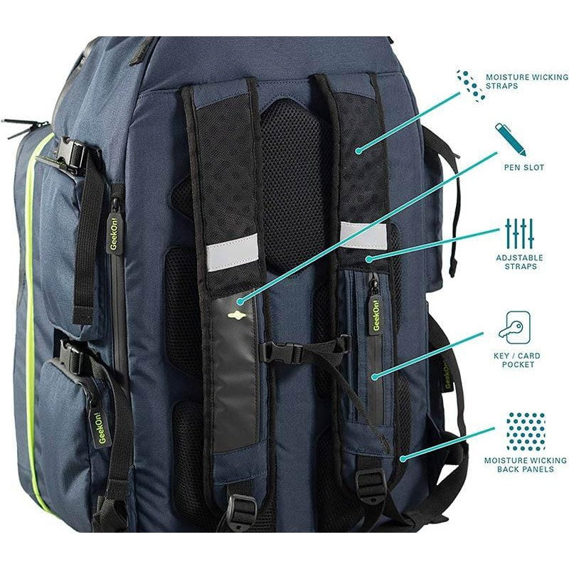 Geekon Backpack - Navy Blue and Green