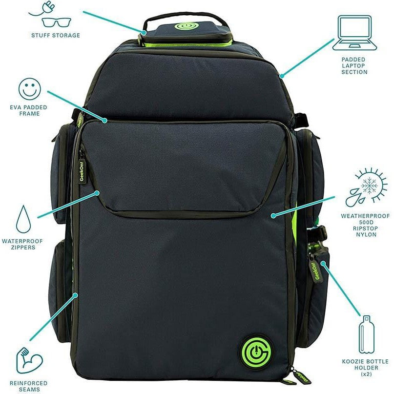 Geekon Backpack - Navy Blue and Green