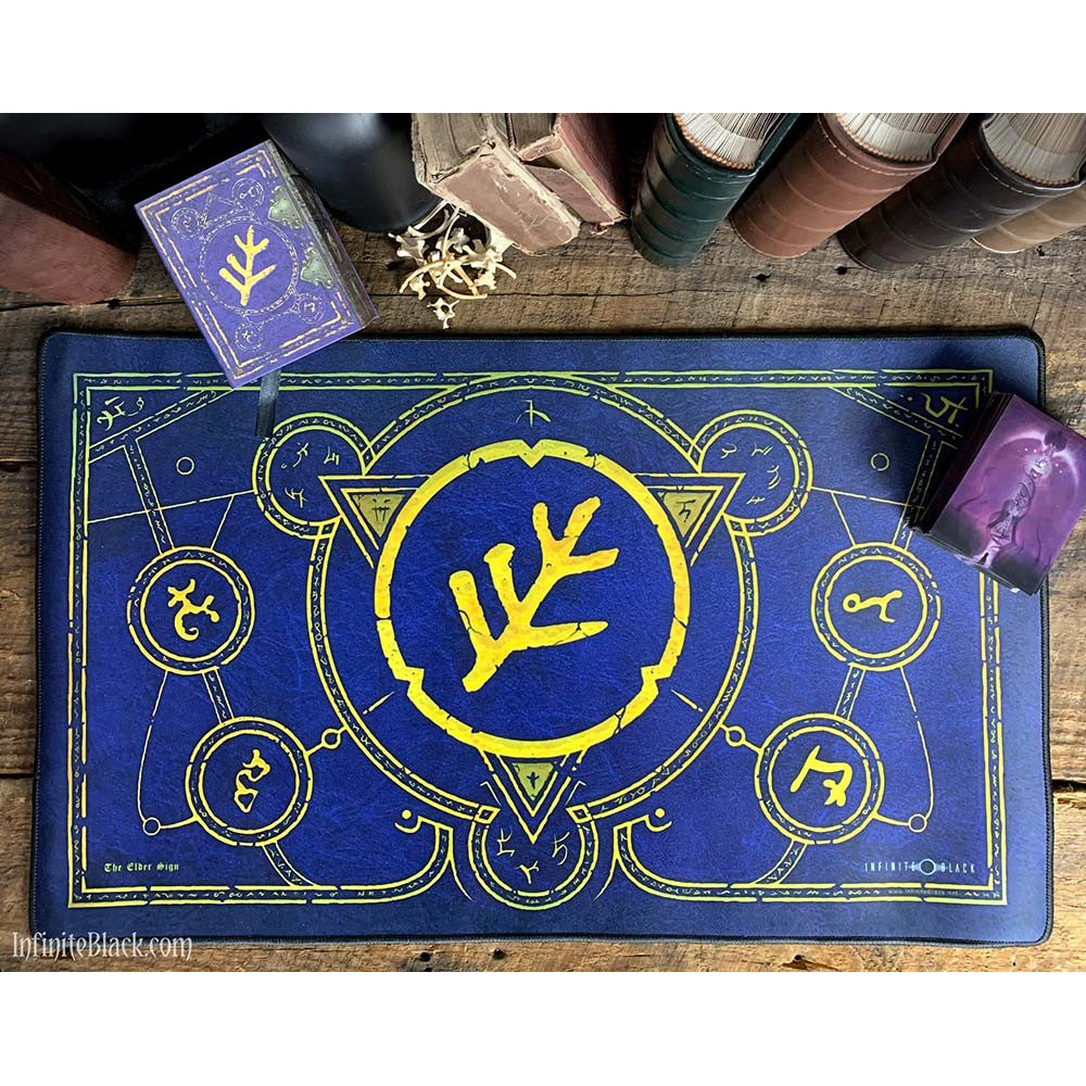 Infinite Black Play Mat - The Elder Sign (Blue Aether) ( PLYM-025 )