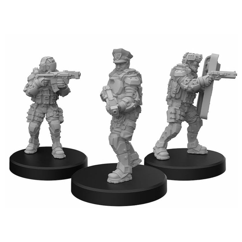 Cyberpunk Red Unpainted Minis - Lawmen A