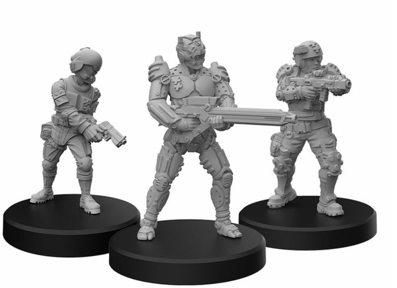 Cyberpunk Red Unpainted Minis - Trauma Team B