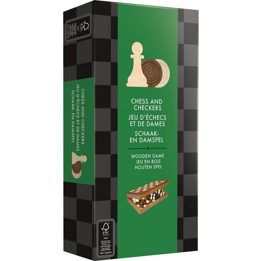 Wooden Chess & Checkers / Jeu d'échecs et de dames en bois