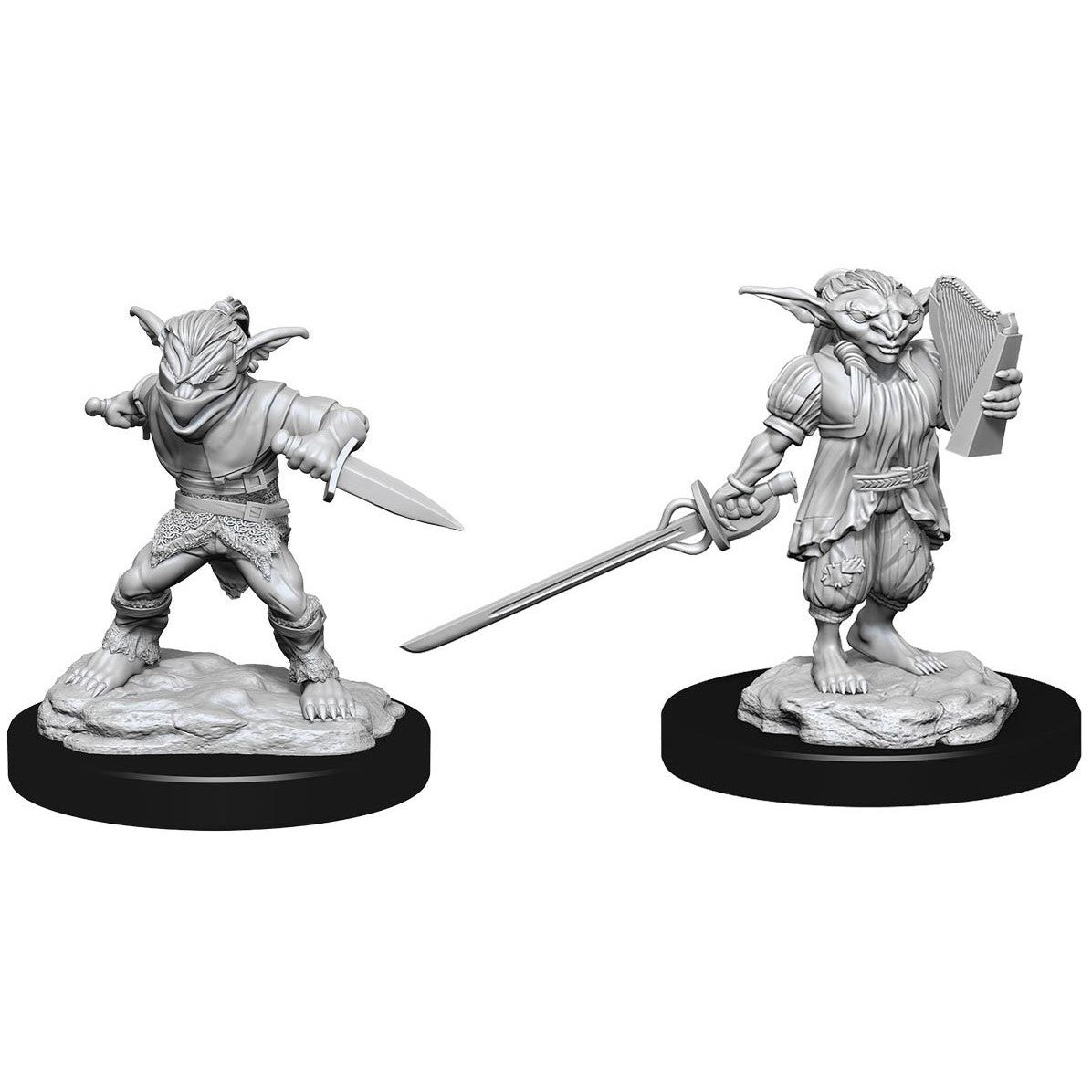 D&D Unpainted Minis - Male Goblin Rogue & Female Goblin Bard ( 90309 )