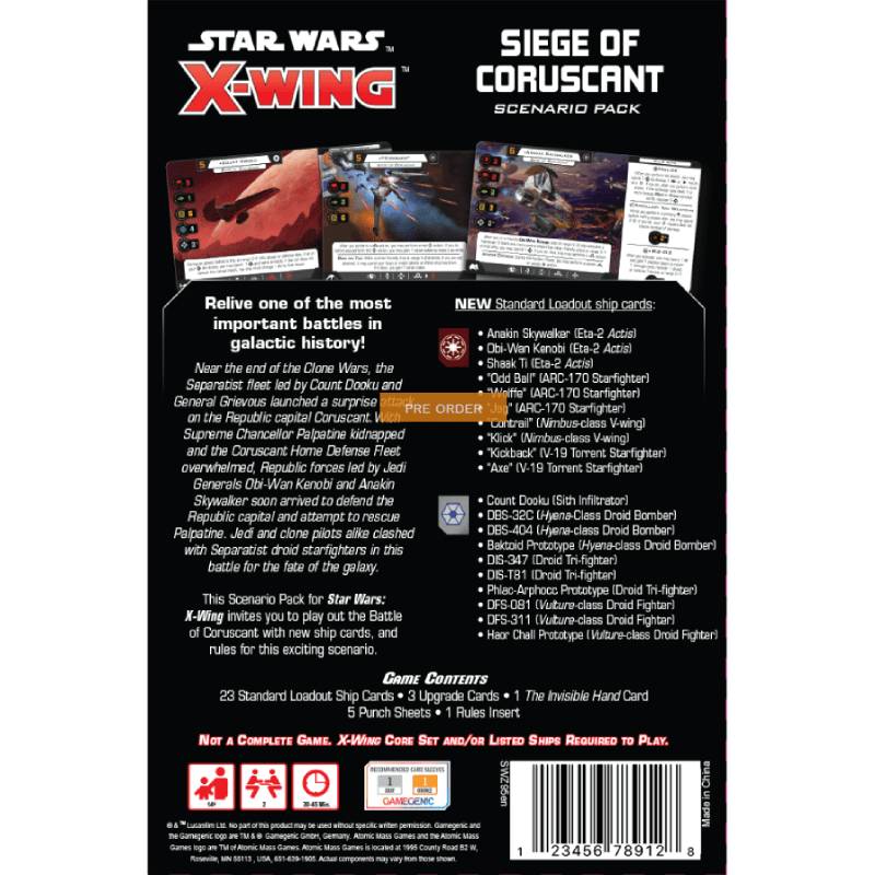 X-Wing 2nd Ed: Siege of Coruscant Scenario Pack (SWZ85)