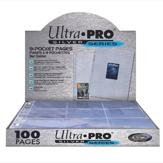 Ultra Pro (9-Pocket Silver Series 100 Count) Pages for Standard Size Cards